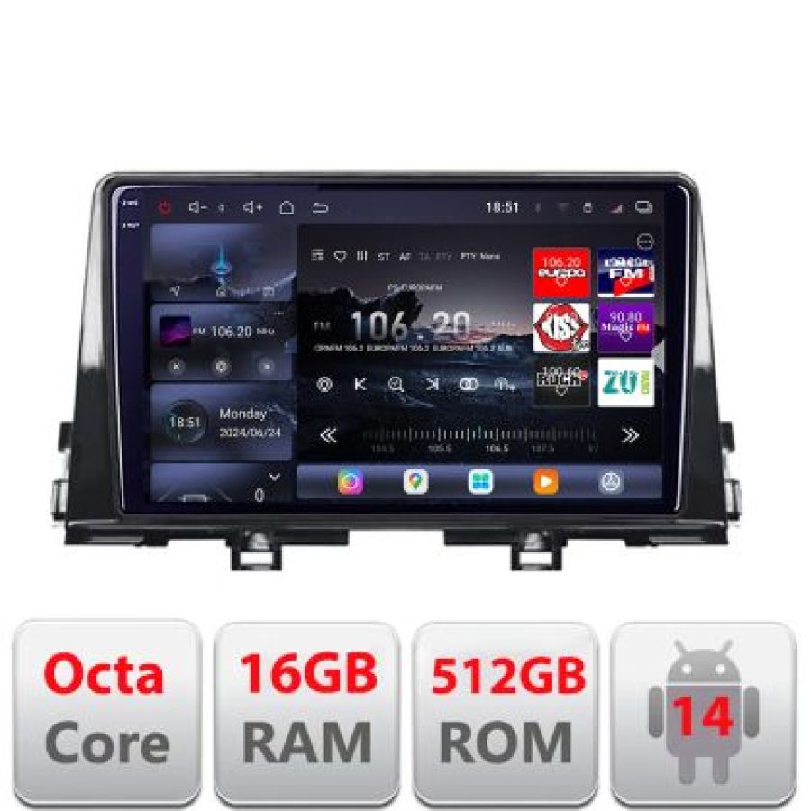 Navigatie Kia Picanto 2016- Lenovo Kit-2217 8 core QLED 2K 16+512 360 Android Waze USB Navigatie Internet Youtube Radio
