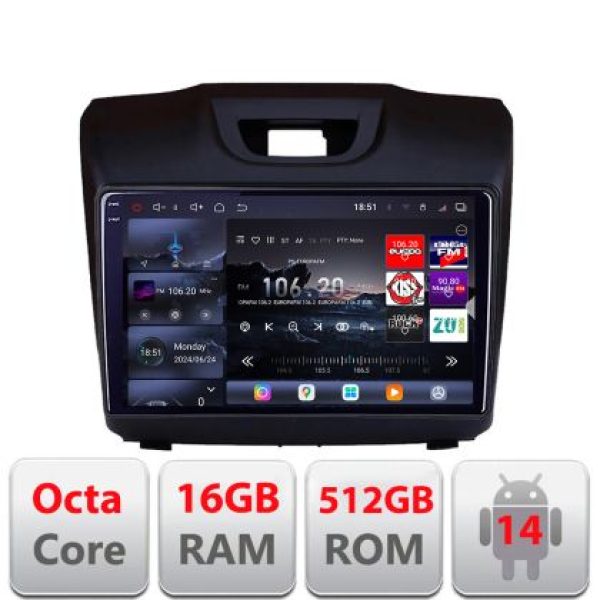 Navigatie Isuzu D-Max 2015+  Lenovo Kit-2234 8 core QLED 2K 16+512 360 Android Waze USB Navigatie Internet Youtube Radio v1