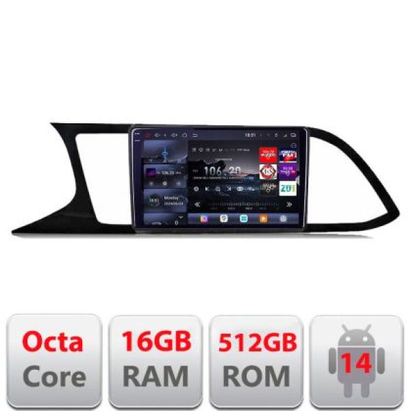 Navigatie Seat Leon 2013-2019 MIB  Lenovo Kit-306 8 core QLED 2K 16+512 360 Android Waze USB Navigatie Internet Youtube Radio