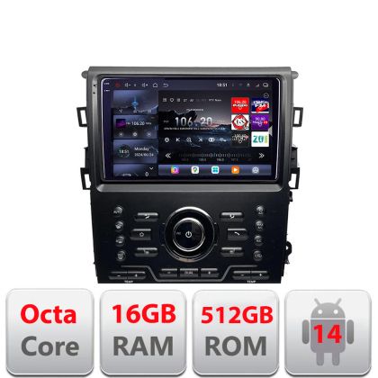Navigatie Mondeo MK5 SYNC2 si SYNC 3 2015-2022 8 core QLED 2K 16+512 360 Android Waze USB Navigatie Internet Youtube Radio Lenovo