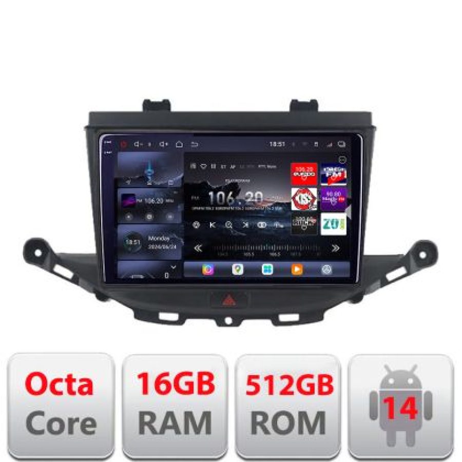 Navigatie Opel Astra K 2015-2021 Lenovo Kit-ASTRAK 8 core QLED 2K 16+512 360 Android Waze USB Navigatie Internet Youtube Radio