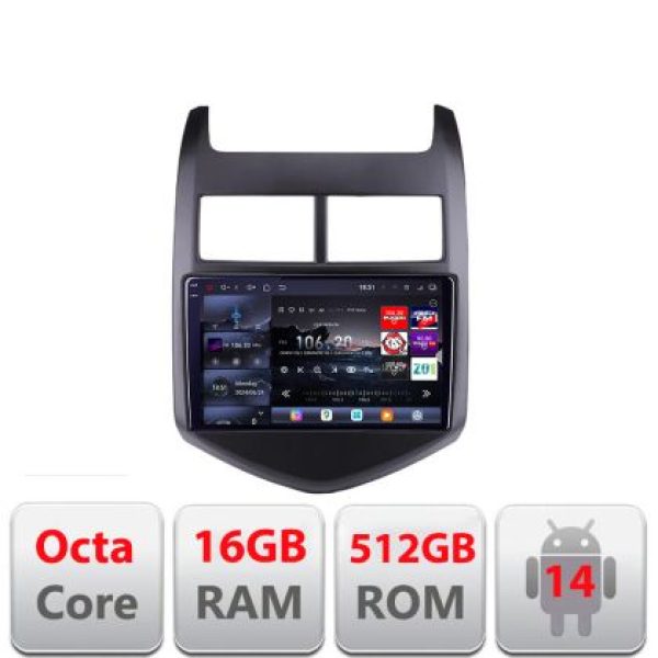 Navigatie Chevrolet Aveo 2010-2013 Lenovo Kit-AVEO10 8 core QLED 2K 16+512 360 Android Waze USB Navigatie Internet Youtube Radio