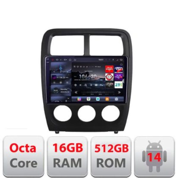 Navigatie Dodge Caliber 2010-2012 Lenovo Kit-CALIBER 8 core QLED 2K 16+512 360 Android Waze USB Navigatie Internet Youtube Radio