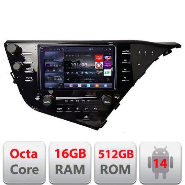 Navigatie Toyota Camry 2017-2021 V2 Android radio gps internet 8 core QLED 2K 16+512 360 Lenovo
