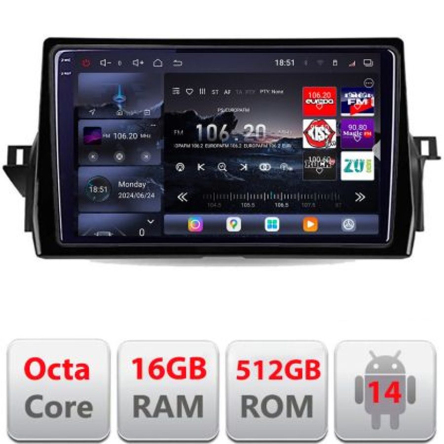 Navigatie Toyota Camry 2021- Lenovo Kit-camry2021 8 core QLED 2K 16+512 360 Android Waze USB Navigatie Internet Youtube Radio