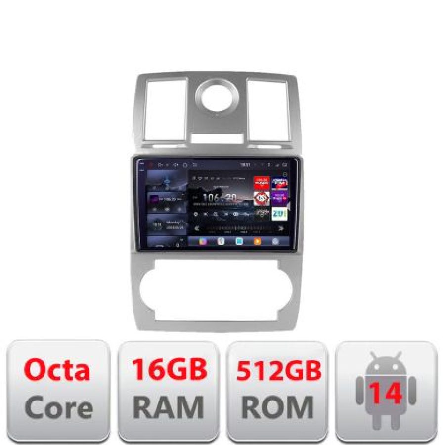 Navigatie Chrysler 300C 2004-2008 Lenovo Kit-CH06 8 core QLED 2K 16+512 360 Android Waze USB Navigatie Internet Youtube Radio