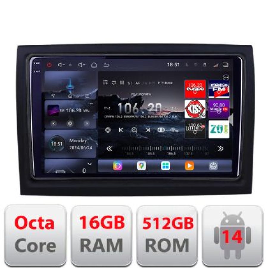 Navigatie Fiat ducato 2006- Lenovo Kit-DUCATO 8 core QLED 2K 16+512 360 Android Waze USB Navigatie Internet Youtube Radio v1
