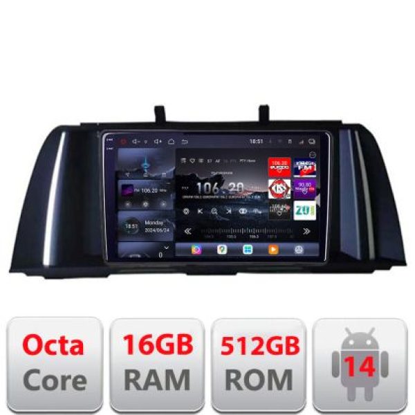 Navigatie Seria 5 F10 2010-2012 CIC 8 core QLED 2K 16+512 360 Android Waze USB Navigatie Internet Youtube Radio Lenovo