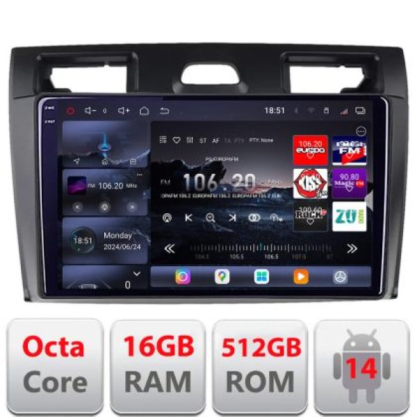 Navigatie Ford Fiesta MK5 2002-2008 Android radio gps internet 8 core QLED 2K 16+512 360 Lenovo