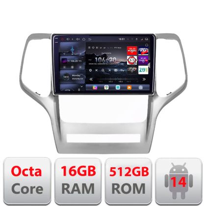 Navigatie Jeep Gran Cherokee 2011-2013 Lenovo Kit-GRCHE 8 core QLED 2K 16+512 360 Android Waze USB Navigatie Internet Youtube Radio