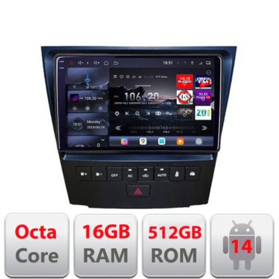 Navigatie Lexus GS-04 2004-2011 Lenovo Kit- GS-04 8 core QLED 2K 16+512 360 Android Waze USB Navigatie Internet Youtube Radio