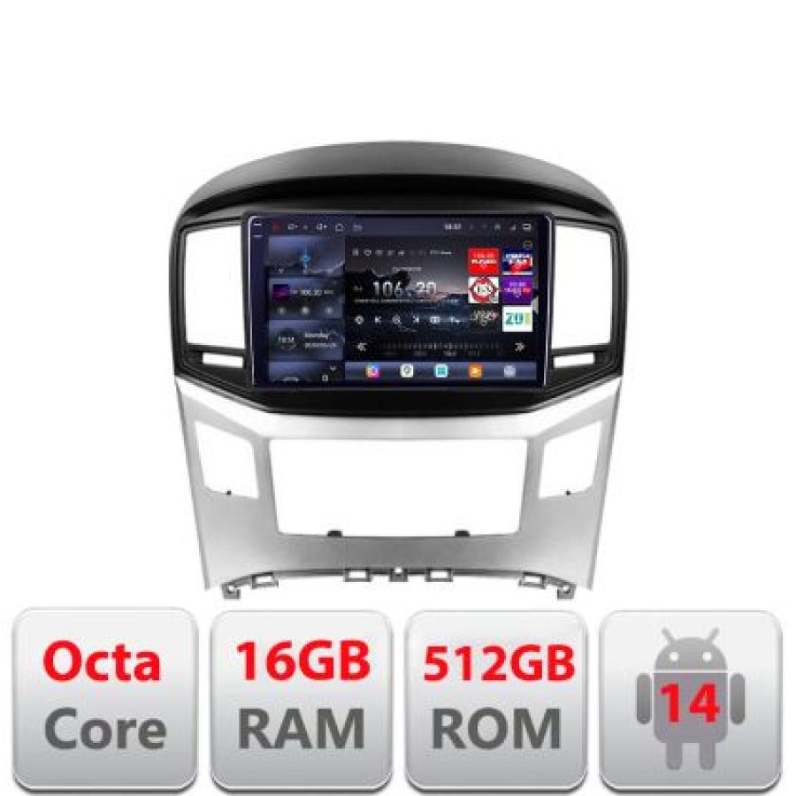 Navigatie Hyundai H1 Starex 2016- Lenovo Kit-H1 8 core QLED 2K 16+512 360 Android Waze USB Navigatie Internet Youtube Radio