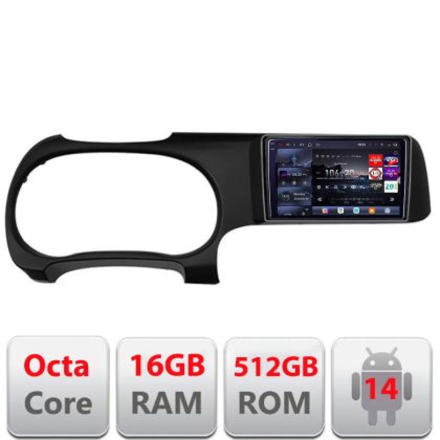 Navigatie Hyundai I10 2019+ Lenovo Kit-I10 8 core QLED 2K 16+512 360 Android Waze USB Navigatie Internet Youtube Radio