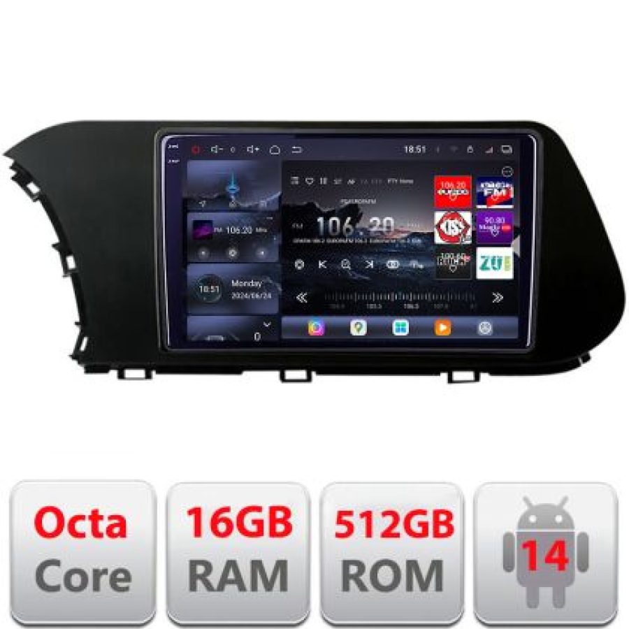 Navigatie Hyundai I20 2020- Lenovo Kit-i20 8 core QLED 2K 16+512 360 Android Waze USB Navigatie Internet Youtube Radio