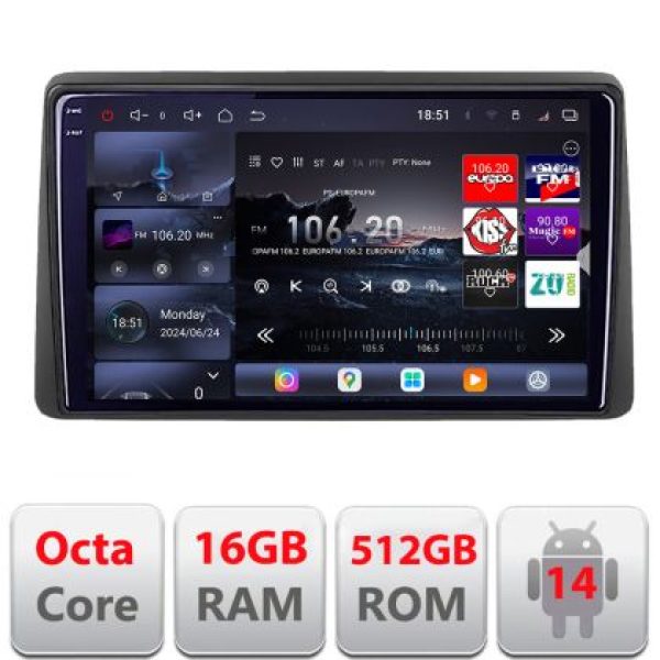 Navigatie Opel Movano Renault Master 2020- Android radio gps internet 8 core QLED 2K 16+512 360 Lenovo