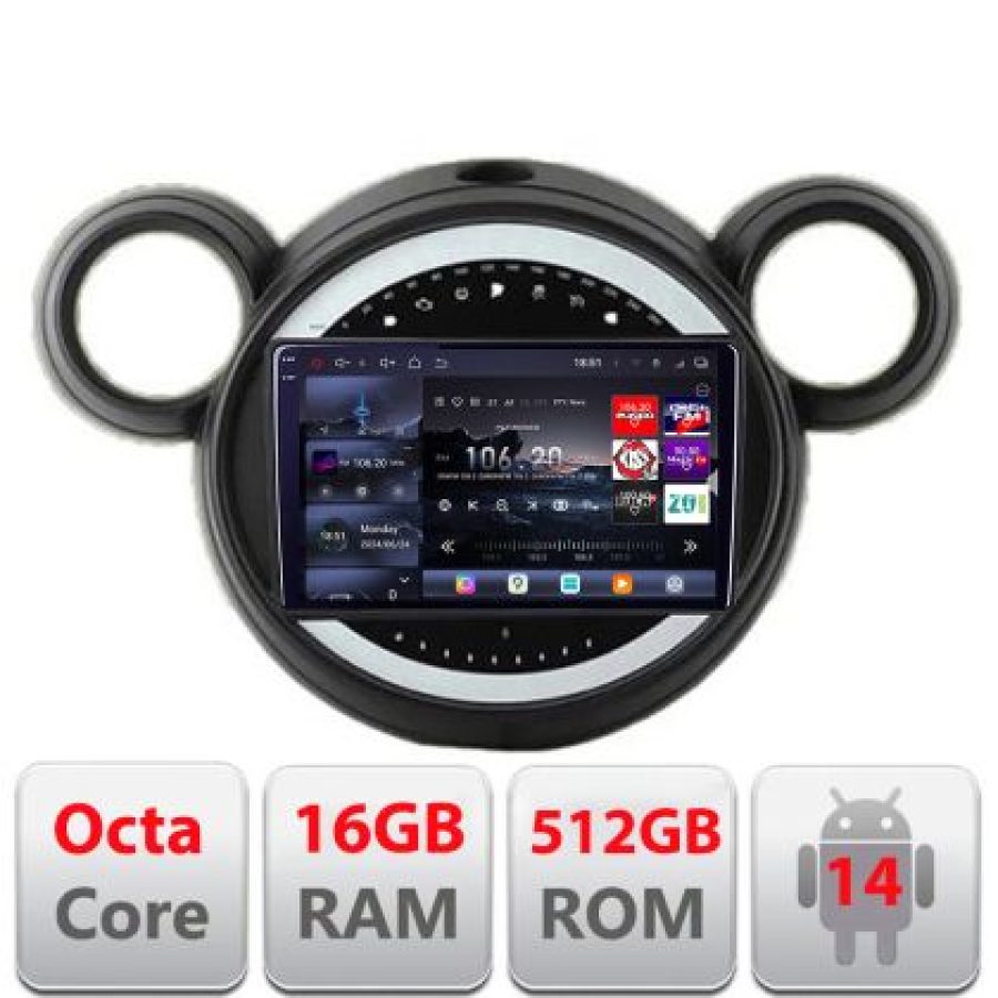 Navigatie Mini 2011-2015 cu sistem CIC 8 core QLED 2K 16+512 360 Android Waze USB Navigatie Internet Youtube Radio Lenovo
