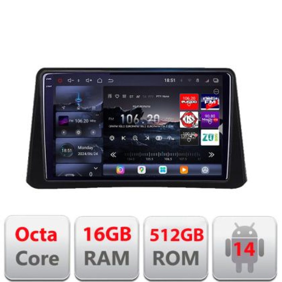Navigatie Opel Mokka 2012-2016 Lenovo Kit-MOKKA1 8 core QLED 2K 16+512 360 Android Waze USB Navigatie Internet Youtube Radio