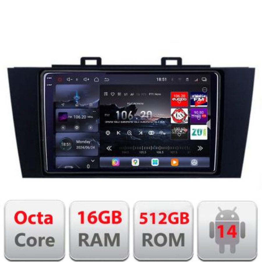 Navigatie Subaru Outback 2014-2019 Lenovo Kit-OUTBACK5 8 core QLED 2K 16+512 360 Android Waze USB Navigatie Internet Youtube Radio