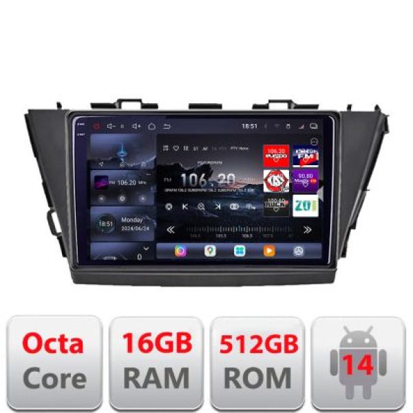 Navigatie Toyota Prius 5 Plus 2012-2020 Android radio gps internet 8 core QLED 2K 16+512 360 Lenovo