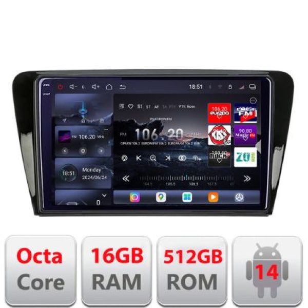 Navigatie Skoda Rapid Seat Toledo 2013+ Android radio gps internet 8 core QLED 2K 16+512 360 Lenovo V1