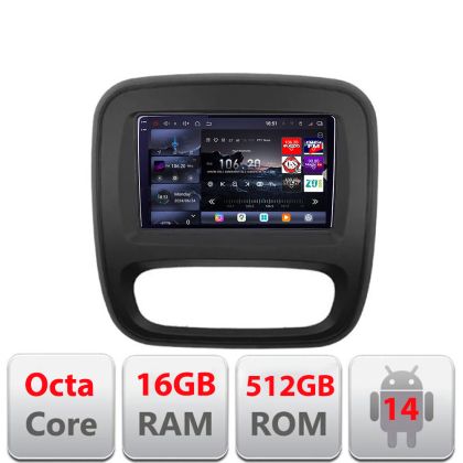 Navigatie Renault Trafic 2014-2017 Lenovo Kit-rt09 8 core QLED 2K 16+512 360 Android Waze USB Navigatie Internet Youtube Radio v1