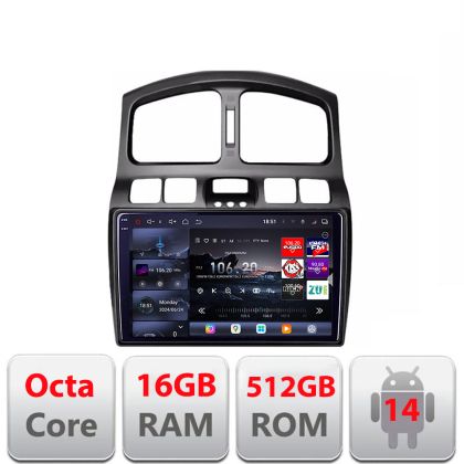 Navigatie Hyundai Santa Fe 2000-2006 Android radio gps internet 8 core QLED 2K 16+512 360 Lenovo