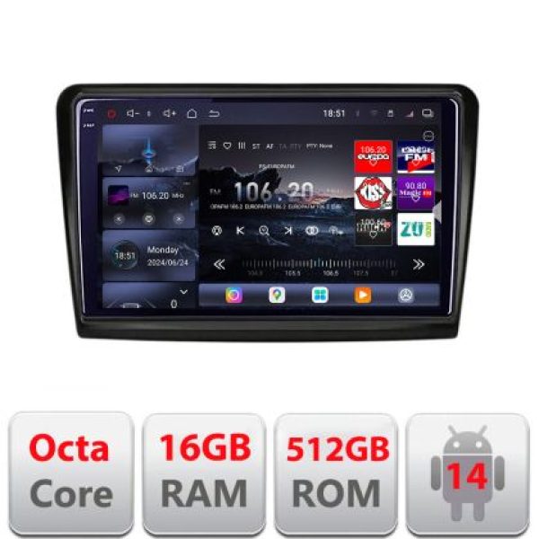 Navigatie Skoda Superb 2 2009-2015 Lenovo Kit-SUPERB2 8 core QLED 2K 16+512 360 Android Waze USB Navigatie Internet Youtube Radio