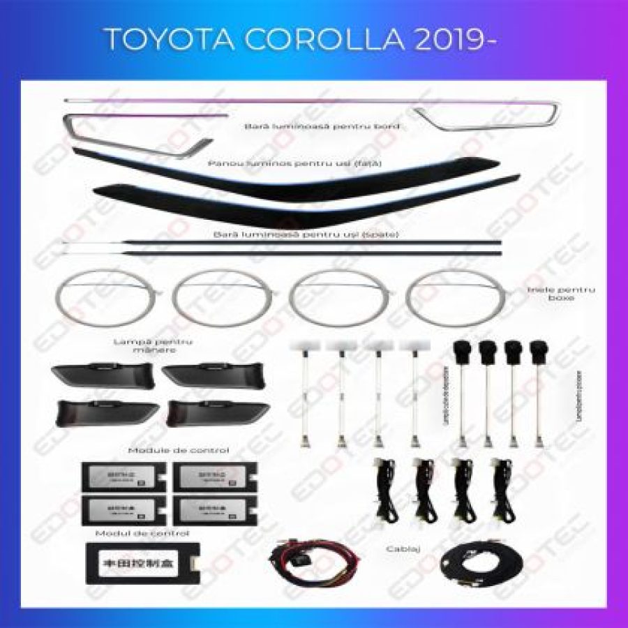 Lumini ambientale Toyota Corolla 2019-2021 set complet control telefon sau sistem original - imagine 2