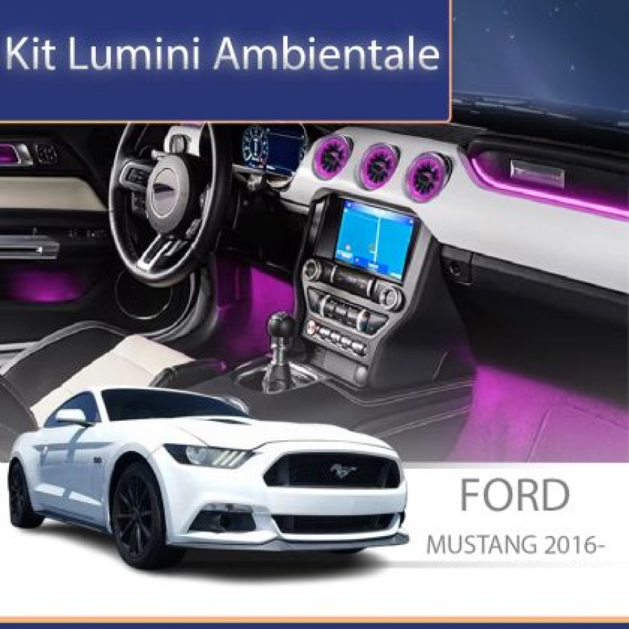 Lumini ambientale Ford Mustang 2016-2020 set complet control telefon sau sistem original - imagine 3