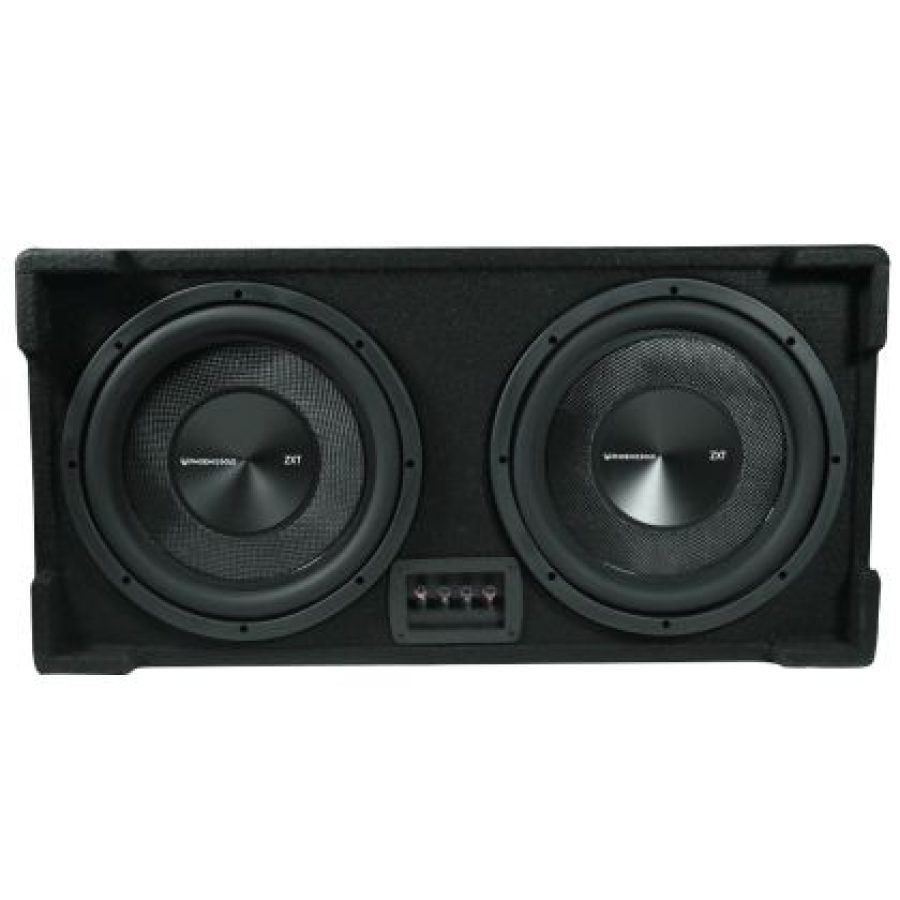 12" Passive dual box 500W RMS 2x2Ohm coils passive radiator box down firing