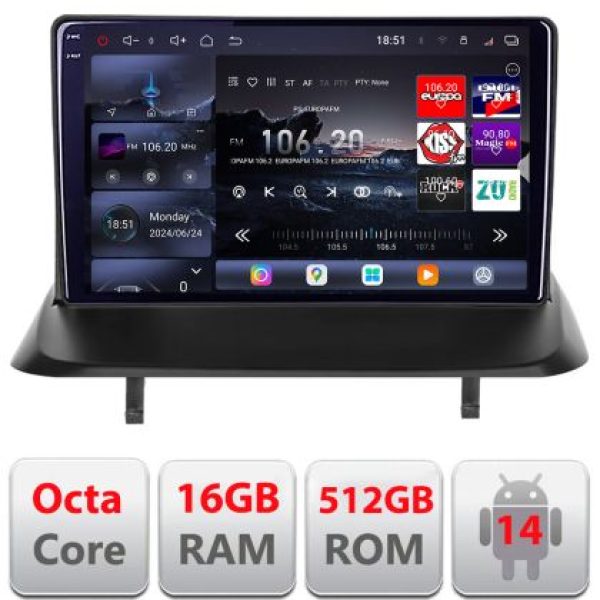 Navigatie Peugeot 3008 5008 Qled 2K Octa Core 16+512 LTE 4G DSP Wifi 5Ghz android auto carplay radio gps internet kit-3008+EDT-E809-2K