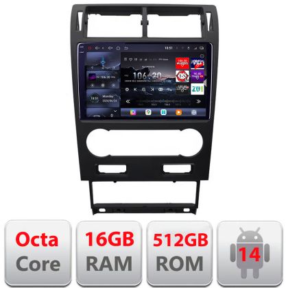 Navigatie Ford Mondeo 2004-2007 Qled 2K Octa Core 16+512 LTE 4G DSP Wifi 5Ghz android auto carplay radio gps internet kit-mondeo2004-v2+EDT-E809-2K
