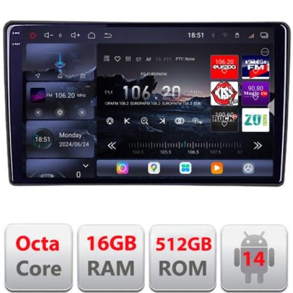 Navigatie Citroen Berlingo Opel Combo 2021- Qled 2K Octa Core 16+512 LTE 4G DSP Wifi 5Ghz android auto carplay radio gps internet kit-berlingo2021+EDT-E810-2K