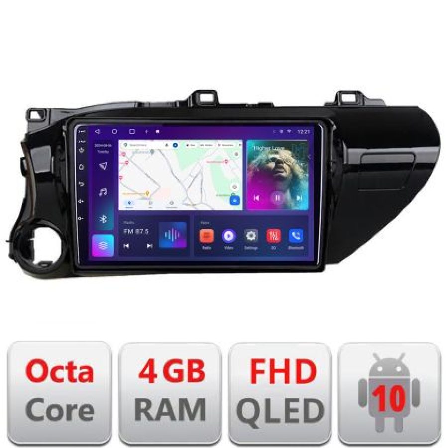 Navigatie Toyota Hilux 2016- B-TY59 Android Ecran QLED octa core 4+64 carplay android auto KIT-TY59+EDT-E310V3 - imagine 3