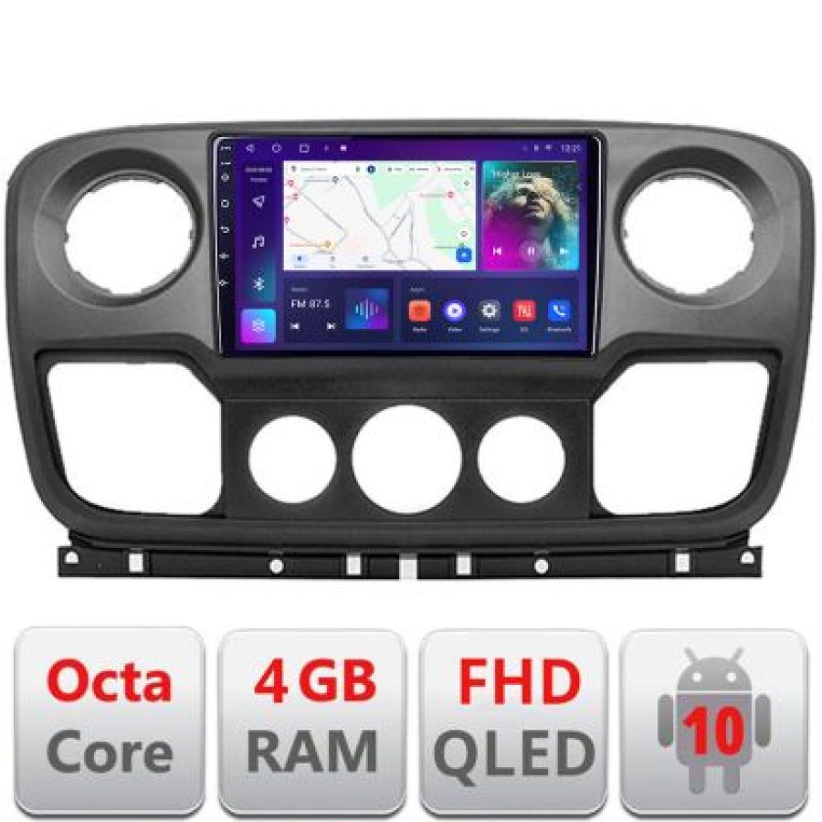 Navigatie Opel Movano, Renault Master 2010-2021 Android Ecran QLED octa core 4+64 carplay android auto KIT-movano+EDT-E310V3 - imagine 3