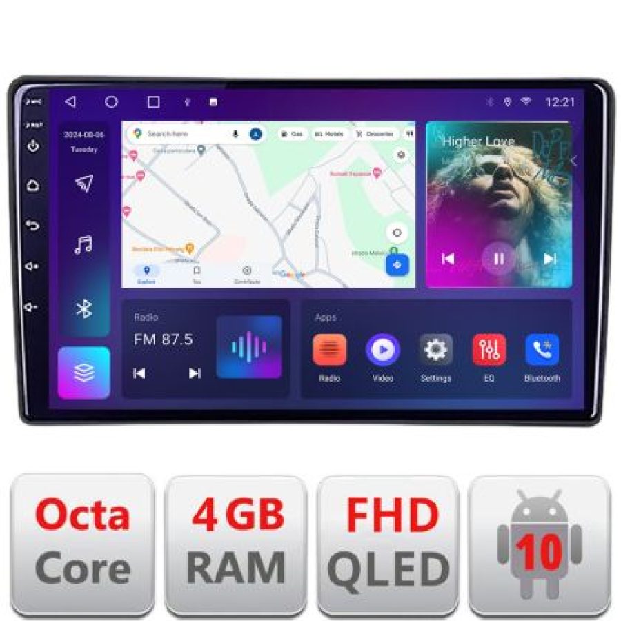 Navigatie Citroen C3 intre anii 2018- B-C3 Android Ecran QLED octa core 4+64 carplay android auto KIT-c3+EDT-E310V3 - imagine 3