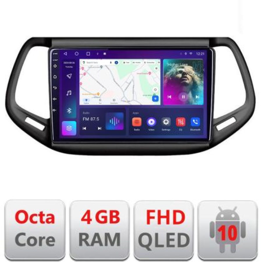 Navigatie Jeep Compass 2017 B-739 Android Ecran QLED octa core 4+64 carplay android auto KIT-732+EDT-E310V3 - imagine 3