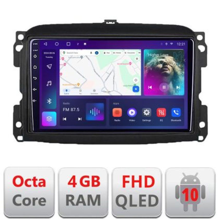 Navigatie Fiat 500L 2012-2017 B-500L Android Ecran QLED octa core 4+64 carplay android auto KIT-500L+EDT-E310V3 - imagine 3