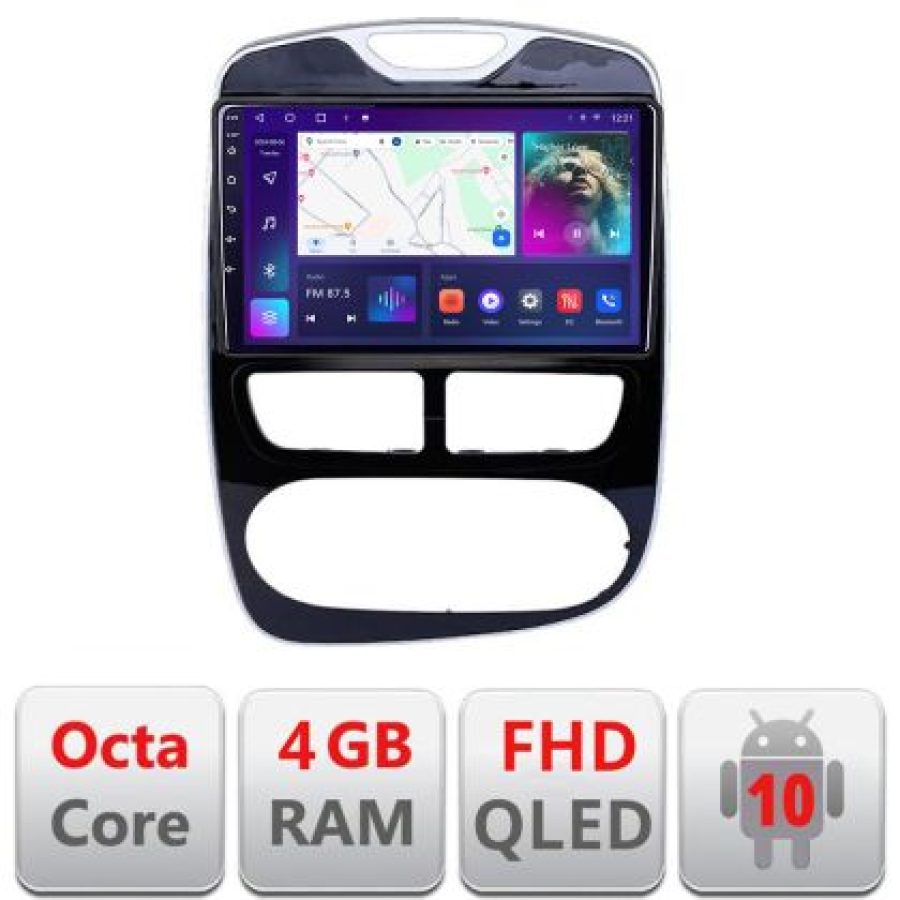Navigatie Renault Clio 4 V1 B-467 Android Ecran QLED octa core 4+64 carplay android auto KIT-467+EDT-E310V3 - imagine 3