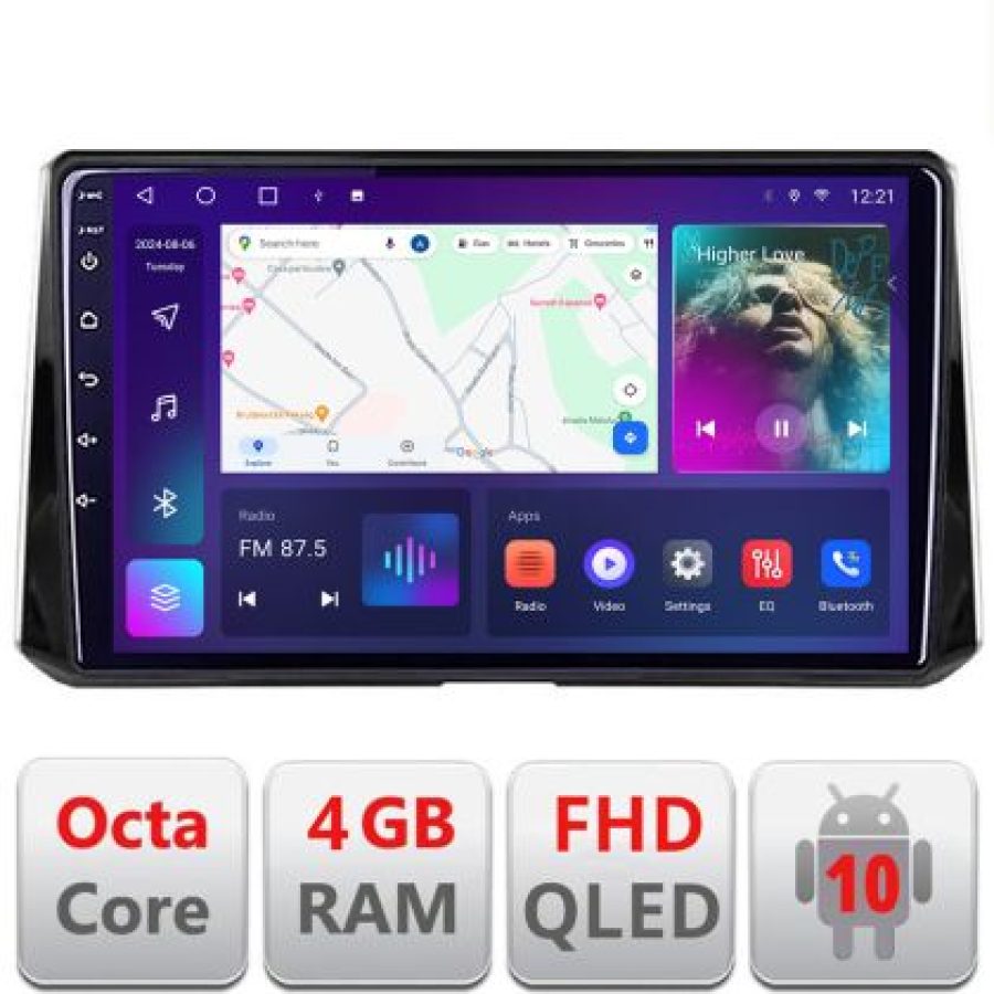 Navigatie Toyota Corolla/Auris 2018- B-388 Android Ecran QLED octa core 4+64 carplay android auto KIT-388+EDT-E310V3 - imagine 3