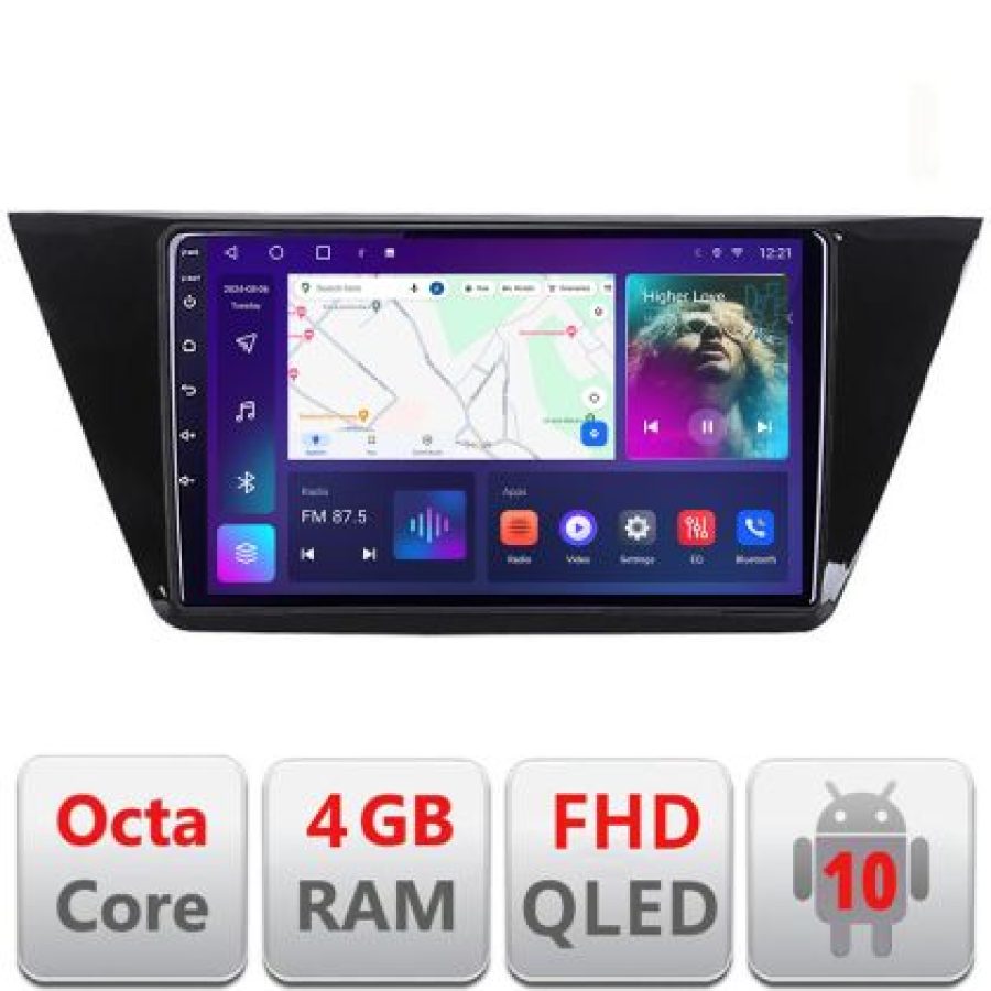 Navigatie Volkswagen Touran 2016- B-3144 Android Ecran QLED octa core 4+64 carplay android auto KIT-3144+EDT-E310V3 - imagine 3