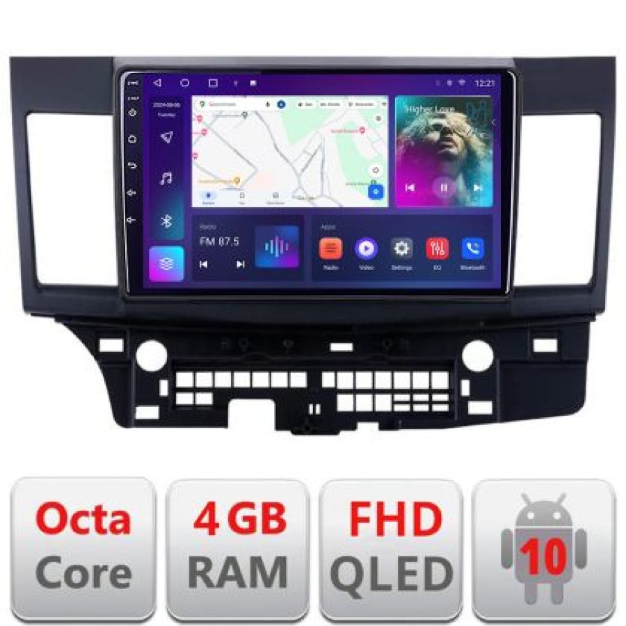 Navigatie Mitsubishi Lancer B-037 Android Ecran QLED octa core 4+64 carplay android auto KIT-037+EDT-E310V3 - imagine 3