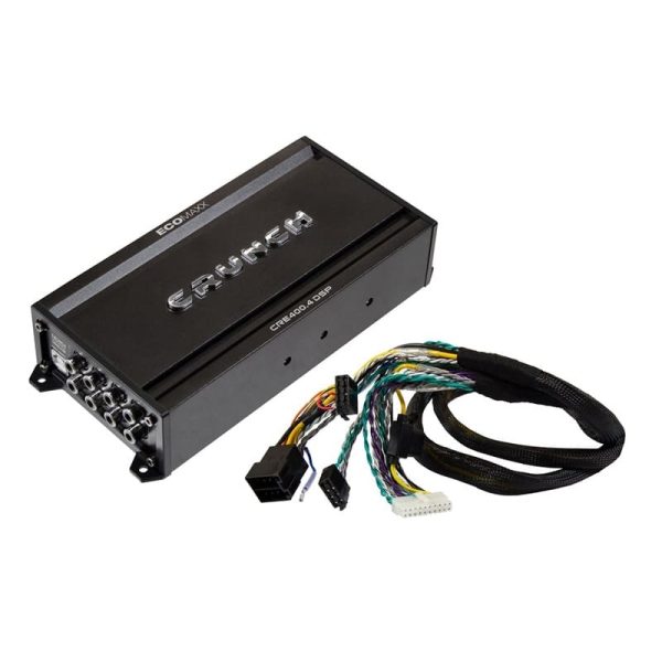 Amplificator auto cu DSP CRUNCH CRE400.4DSP-ISO, 4 canale, Bluetooth și cablaj ISO